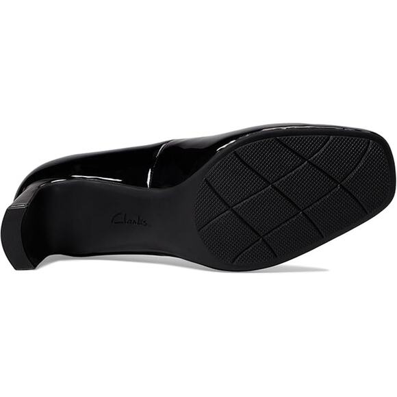 NWT Clarks Women's Kyndall Iris Pump, Black Patent Synthetic, 10 Wide - Picture 4 of 6